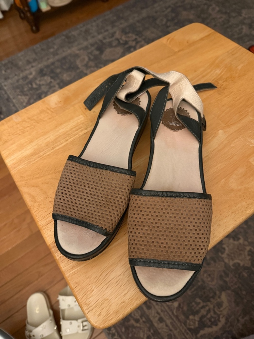 Fly London Woven Slide Sandals with Ankle Strap